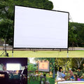 White 150-inch 4:3 polyester folding projector screen laid out flat