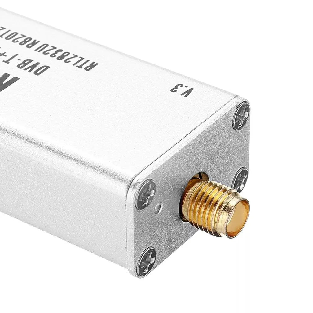 Black A300U all-band software defined radio SDR receiver with gold SMA antenna connector.