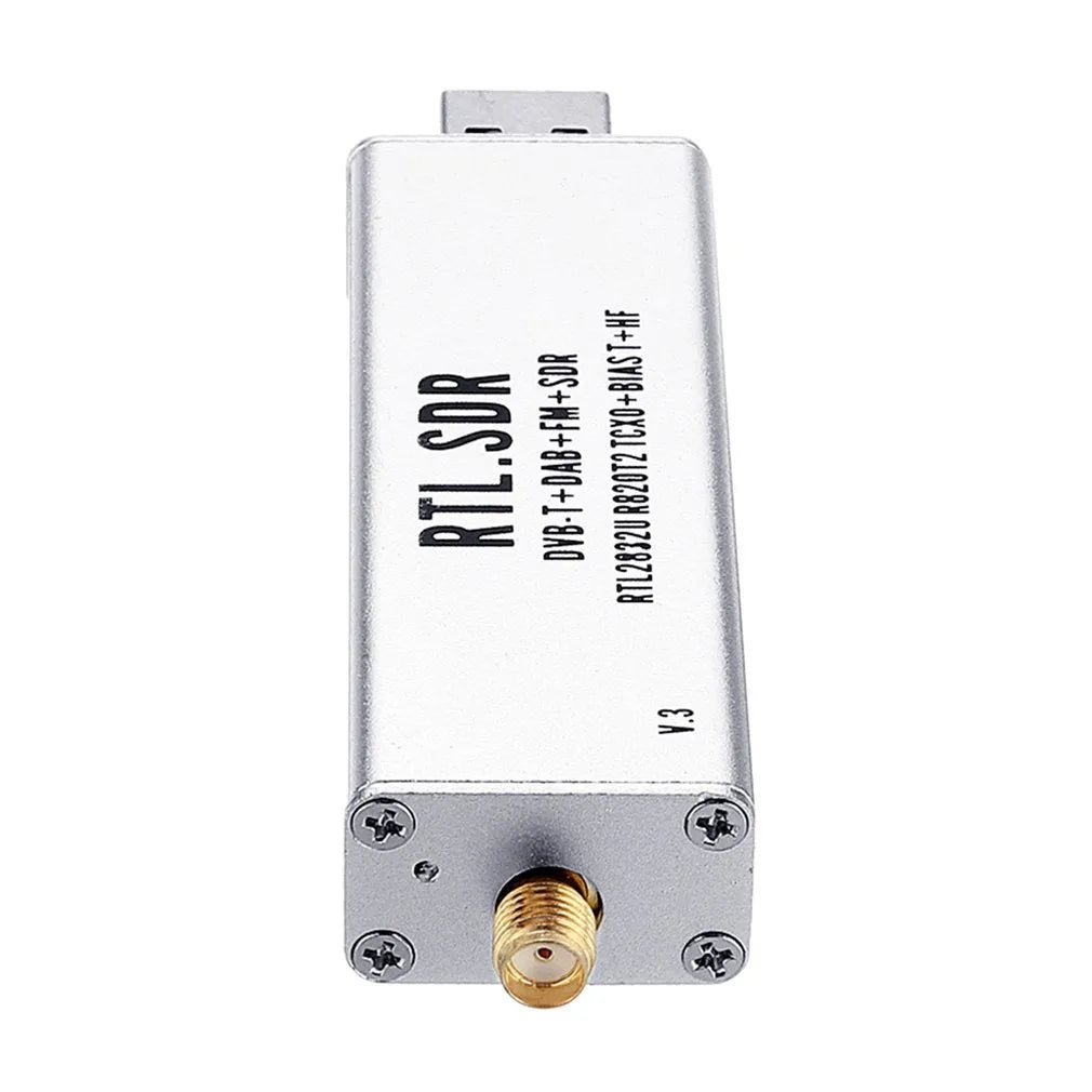 Black A300U all-band software defined radio SDR receiver with gold SMA antenna connector.