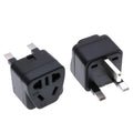 Square three plug power conversion adapter in white or black colour with universal grounding