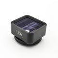 Black mobile phone anamorphic lens with 1.33x magnification for cinematic widescreen video