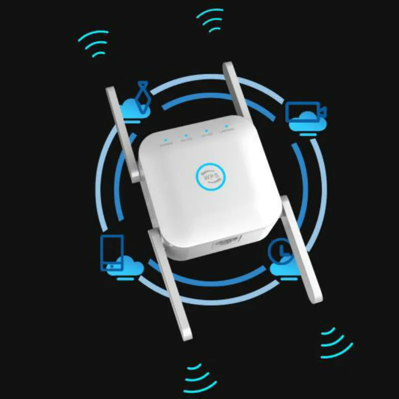 PIXLINK AC24 dual-frequency wireless WiFi extender router in black or white colour with regional power adapters