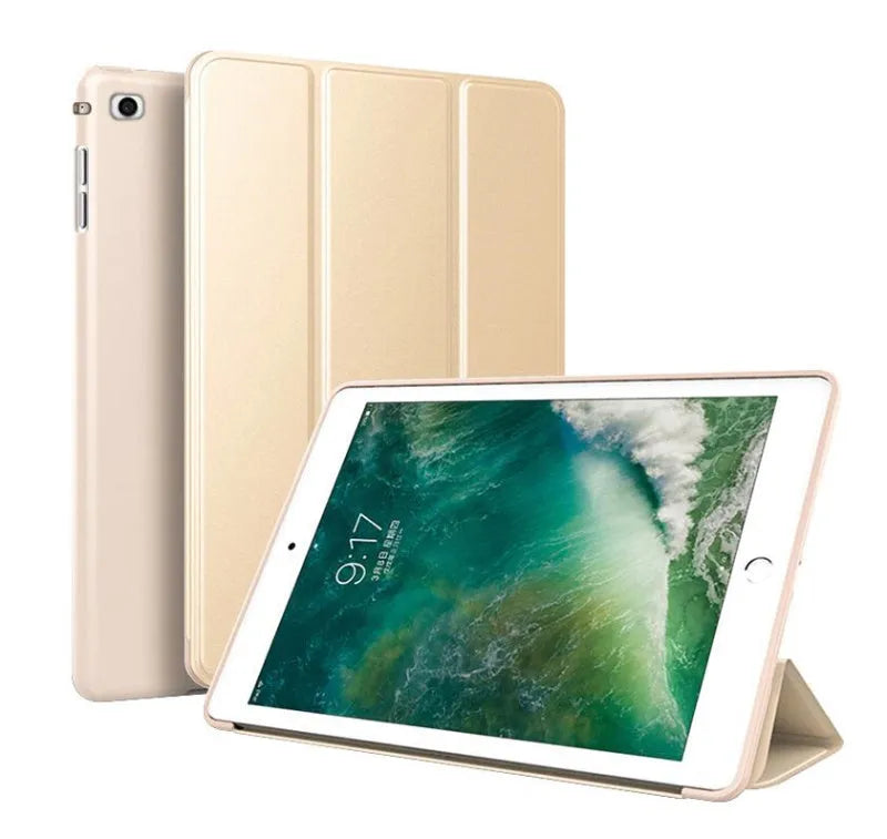 TPU clamshell protective case for 9.7-inch iPad models in various colours.