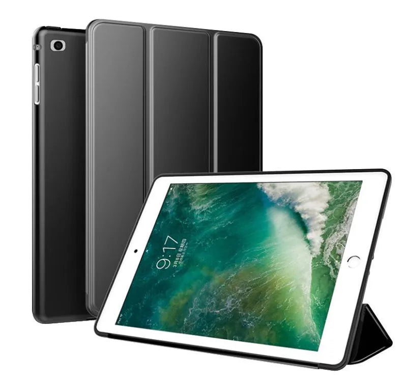 TPU clamshell protective case for 9.7-inch iPad models in various colours.