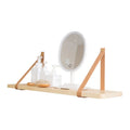 Pine wood wall storage rack in Nordic style measuring 50cm wide for organising remote controls and small items