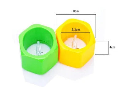 Yellow and green spiral vegetable cutter with food-grade plastic construction