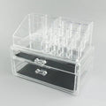 Clear acrylic storage container with foldable design for cosmetics organisation