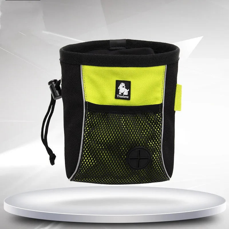Waterproof dog training waist bag with removable waste bag holder in orange and green colour options