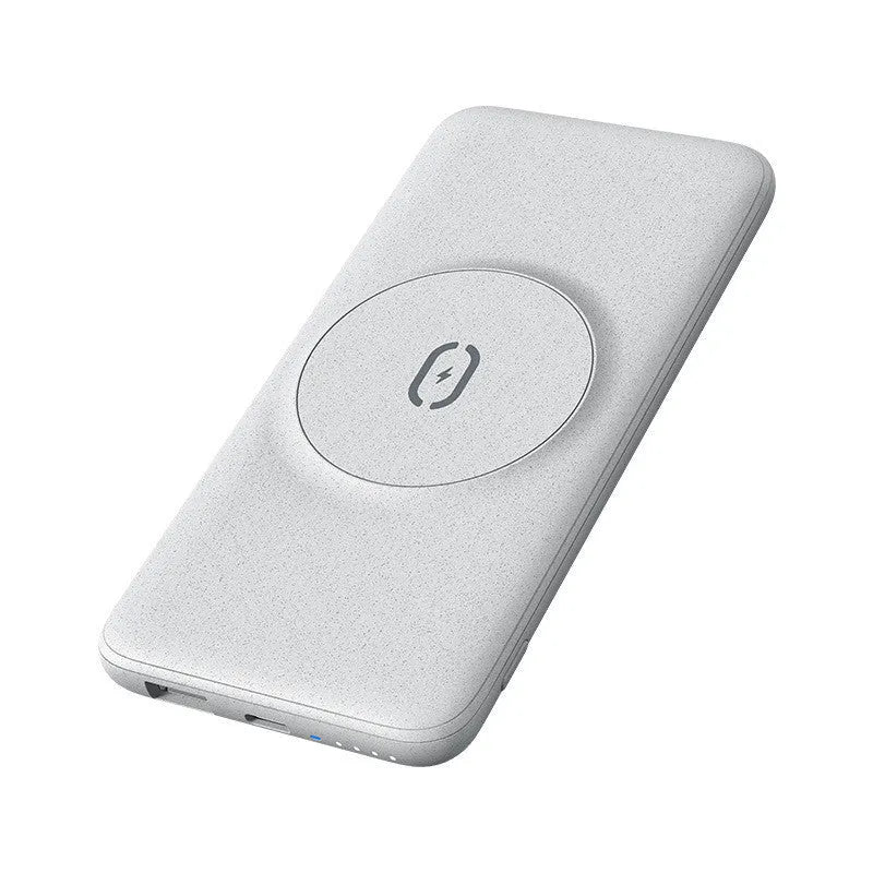 Mint green magnetic wireless charging power bank with MagSafe compatibility and rear clip