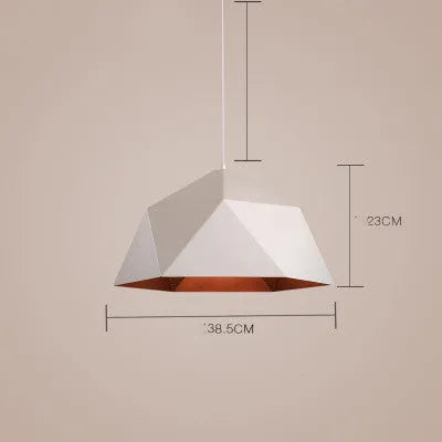 Nordic geometric iron chandelier with single-head design in 25cm diameter