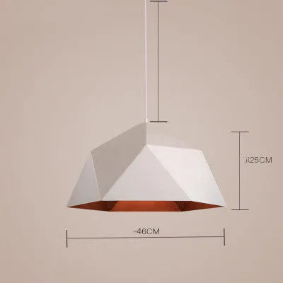 Nordic geometric iron chandelier with single-head design in 25cm diameter