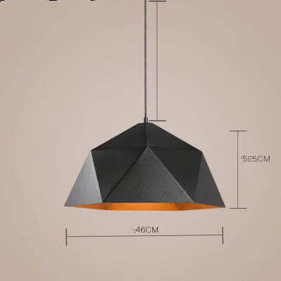 Nordic geometric iron chandelier with single-head design in 25cm diameter