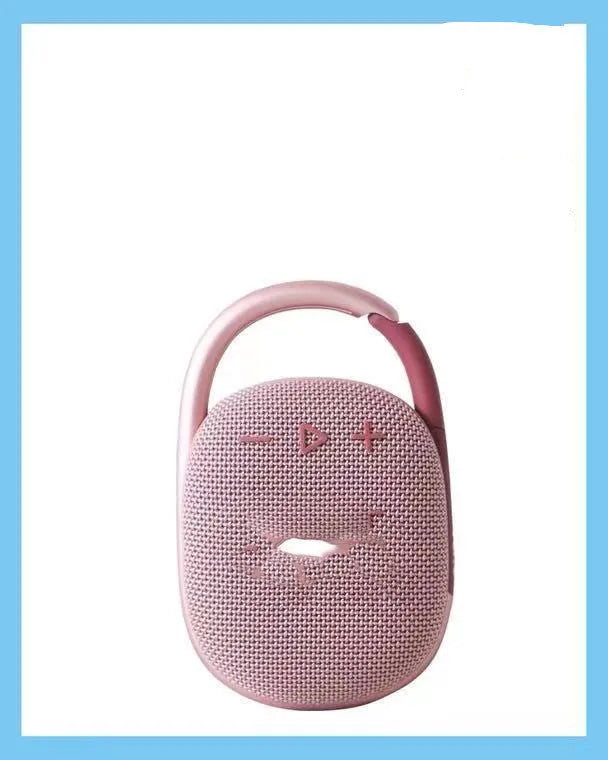 Mini portable Bluetooth speaker in multiple colours including pink, blue, black, red, silver grey, and green.