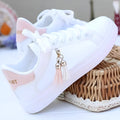 White mesh women's casual shoes with breathable design and 4cm heel
