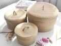 Japanese style linen fabric underwear storage box with cover in three size options