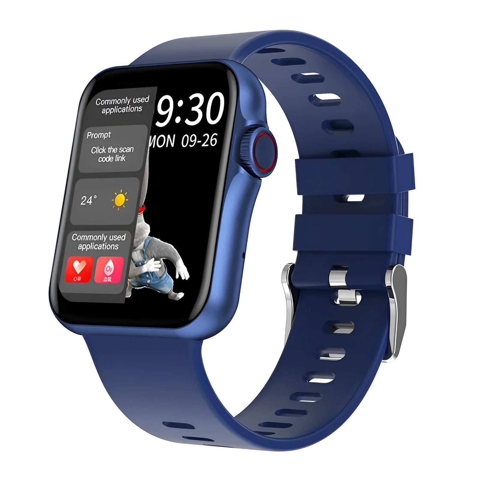 D06 smart watch with colour screen and liquid silicone strap on wrist