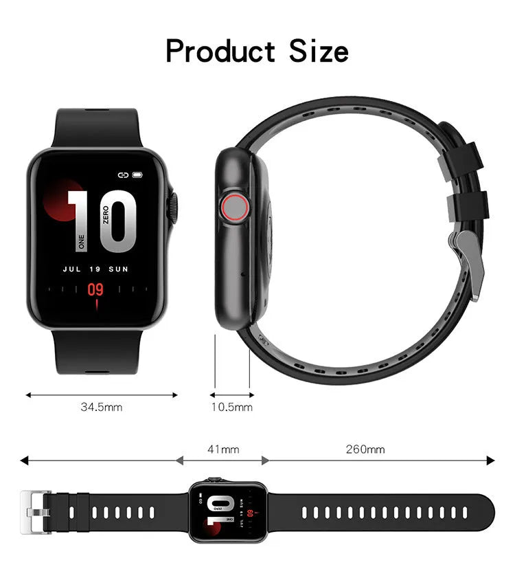 D06 smart watch with colour screen and liquid silicone strap on wrist