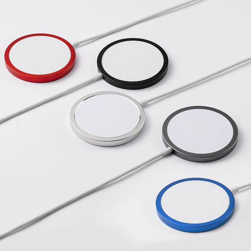 MagSafe-compatible magnetic wireless charger in metal casing for iPhone 12 and 13 series