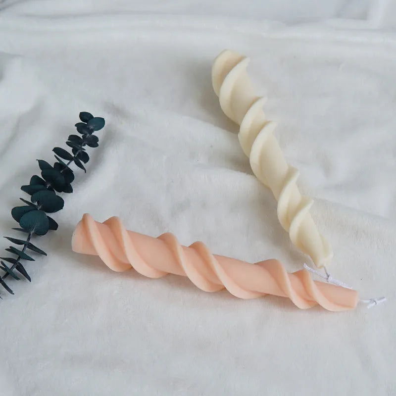 Silicone spiral lace candle mould for creating decorative handmade candles