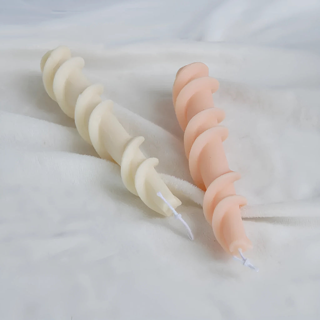 Silicone spiral lace candle mould for creating decorative handmade candles