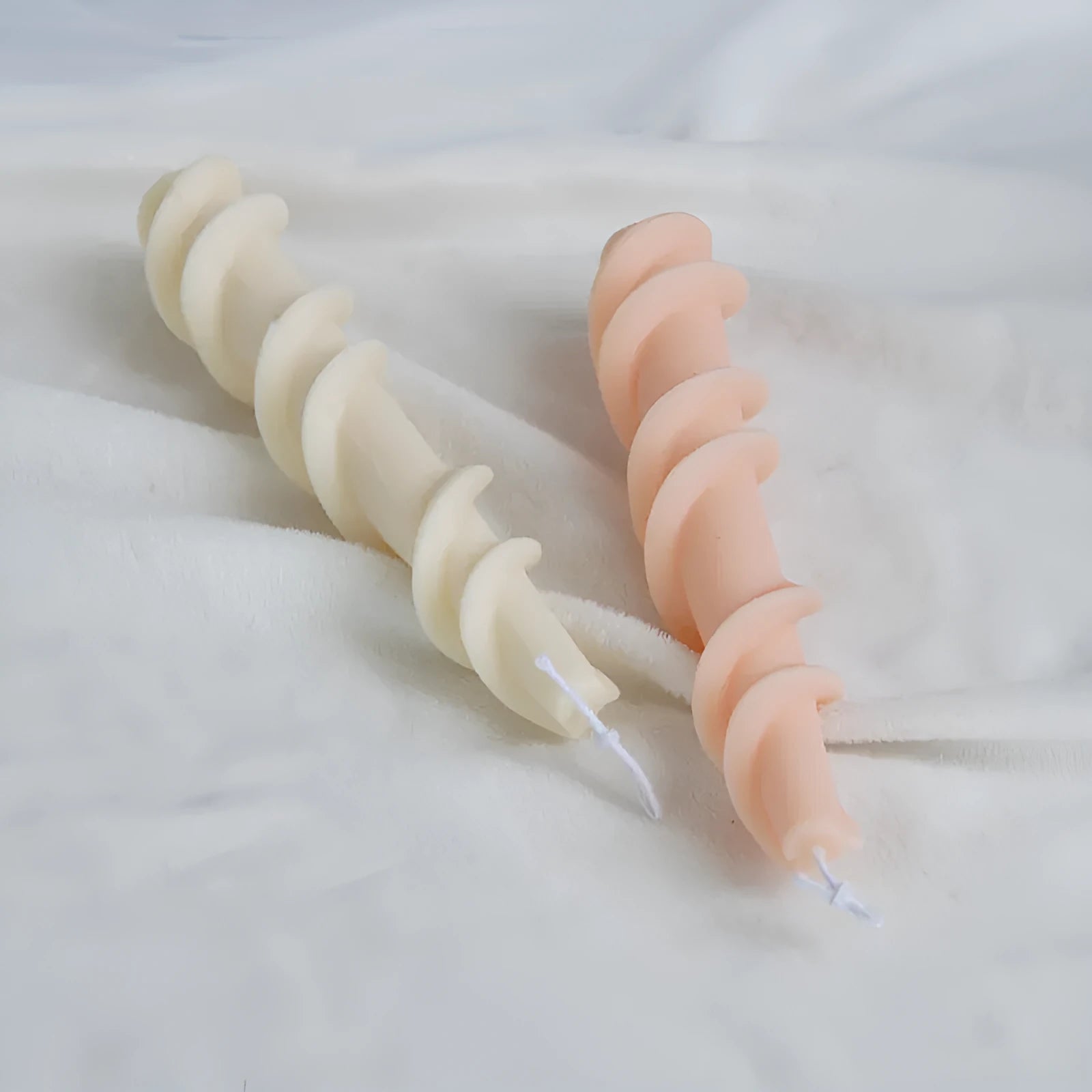 Silicone spiral lace candle mould for creating decorative handmade candles