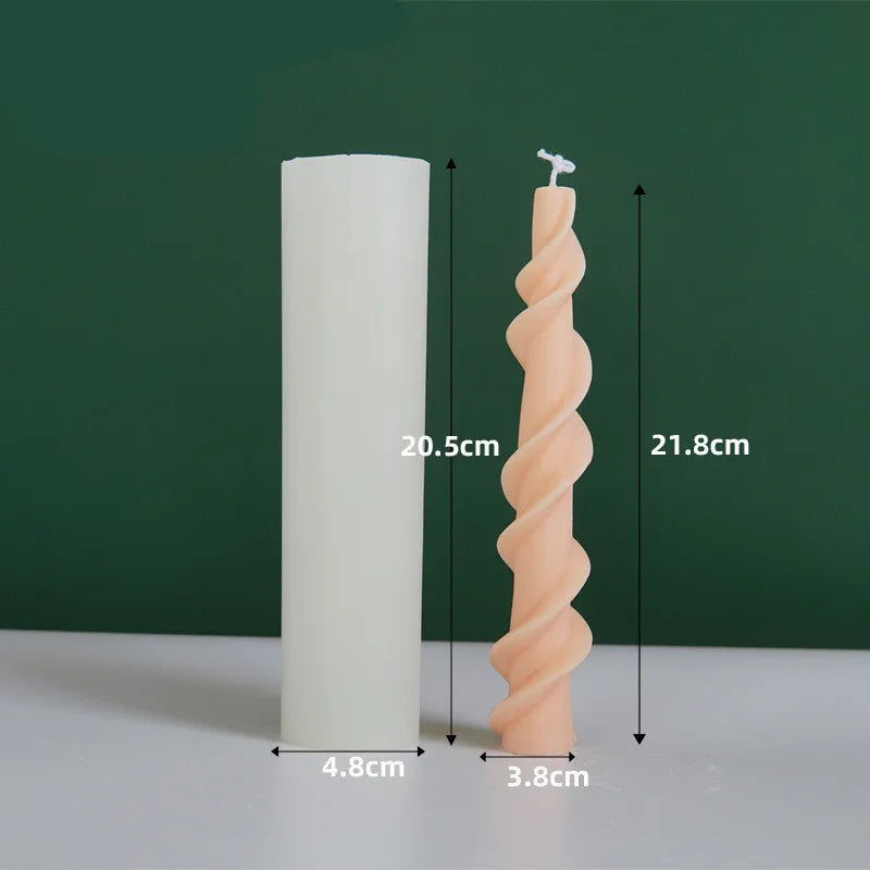 Silicone spiral lace candle mould for creating decorative handmade candles