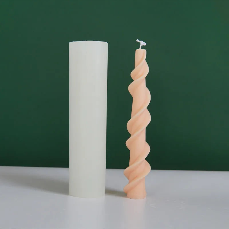 Silicone spiral lace candle mould for creating decorative handmade candles