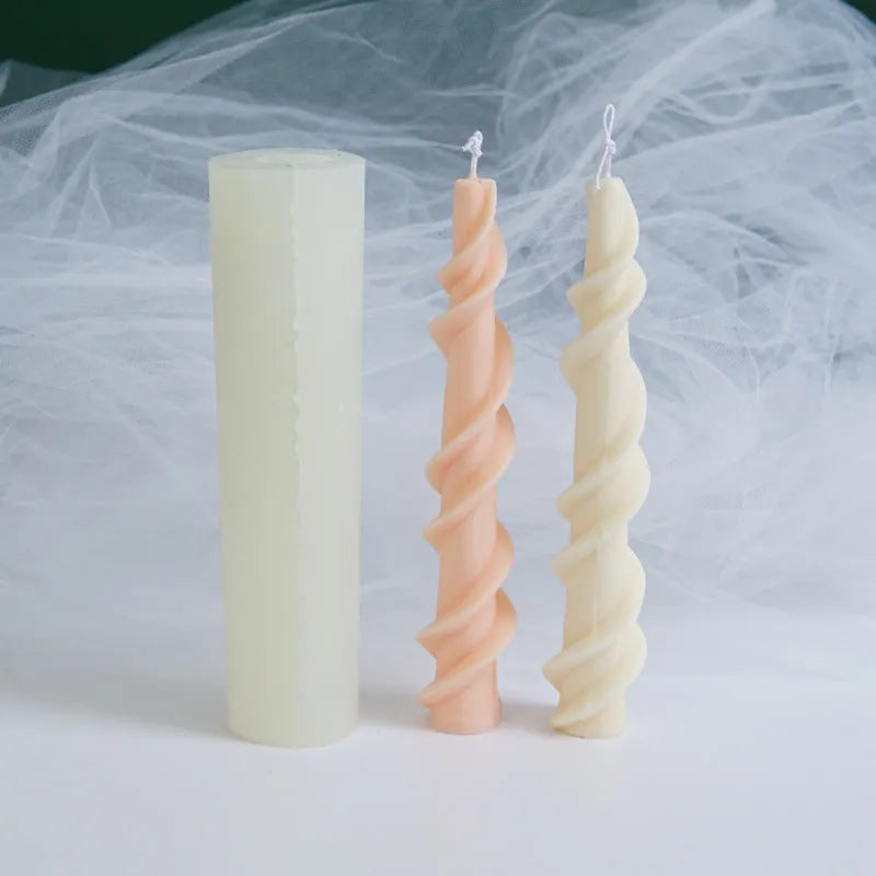 Silicone spiral lace candle mould for creating decorative handmade candles