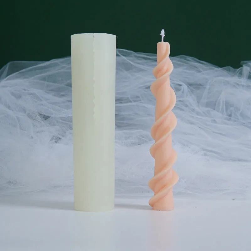Silicone spiral lace candle mould for creating decorative handmade candles