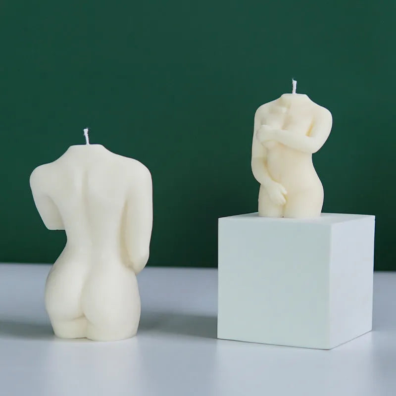 Silica gel candle mould in irregular female body shape for DIY crafting projects