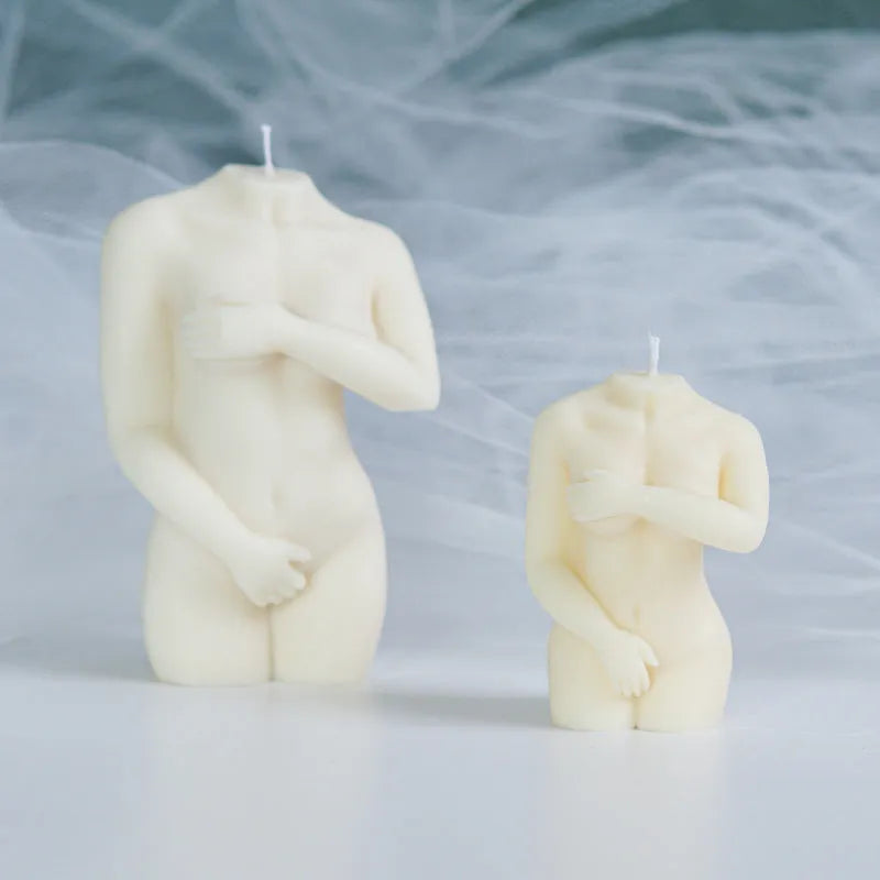 Silica gel candle mould in irregular female body shape for DIY crafting projects