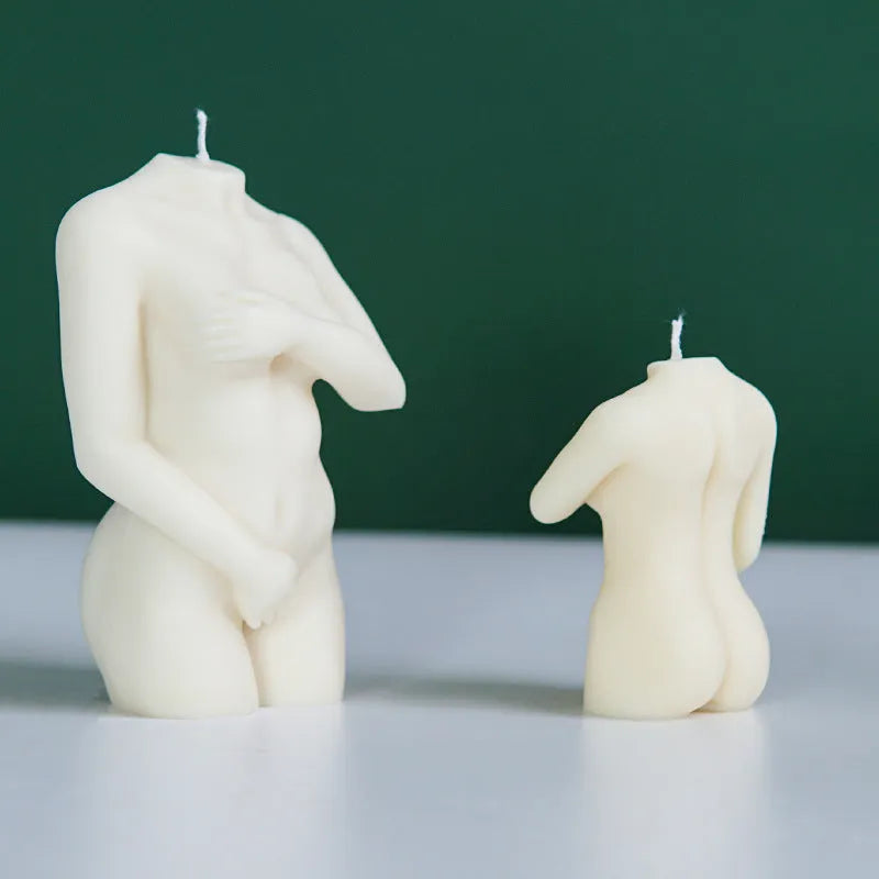Silica gel candle mould in irregular female body shape for DIY crafting projects