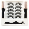 Magnetic eyelashes and eyeliner set with 5 pairs of reusable false eyelashes in case