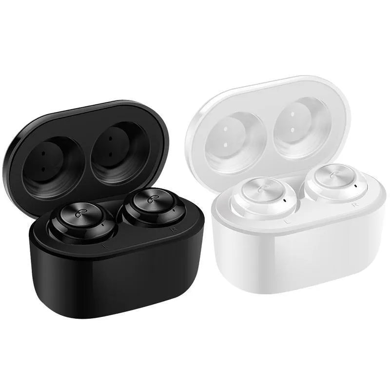 A6 TWS Bluetooth 5.0 headset earbuds in black and white with battery display feature