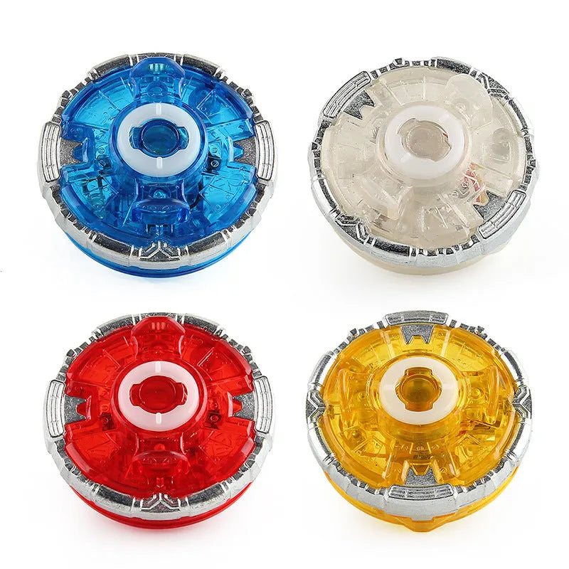 SB Light Gyro Bottom luminous spinning top component in blue, red, white, and yellow colours.