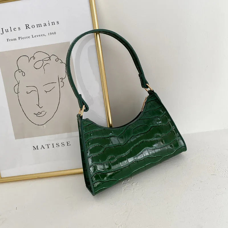 Women's small square PU leather underarm shoulder bag in assorted colours