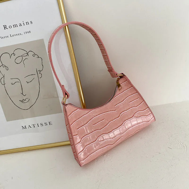 Women's small square PU leather underarm shoulder bag in assorted colours