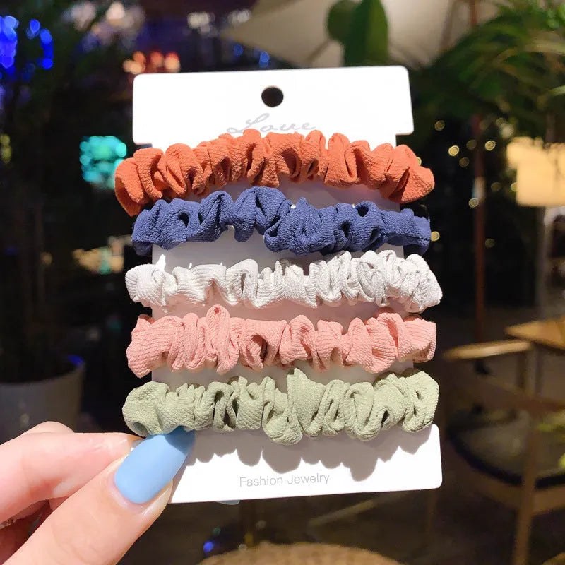 20-piece set of children's hair rings and head ropes in autumn and macaron colours for kids