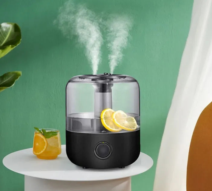 White or black mechanical humidifier with 3L tank and filter for quiet bedroom use