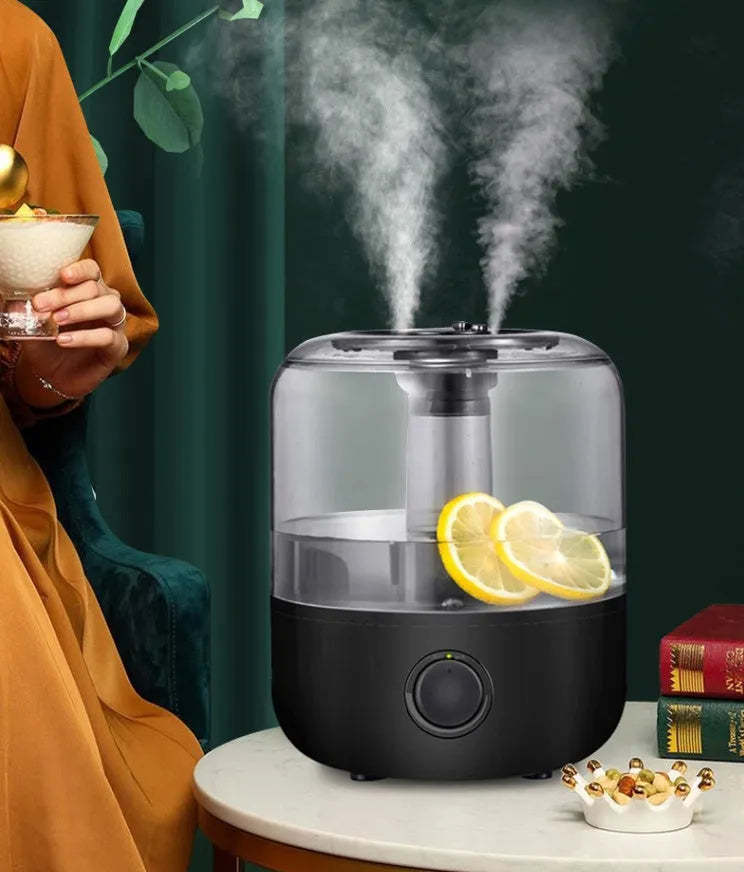 White or black mechanical humidifier with 3L tank and filter for quiet bedroom use