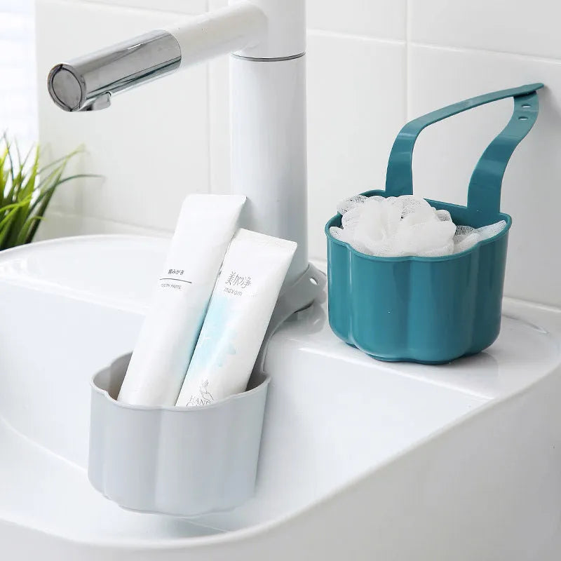 Nordic style plastic kitchen sink drain basket in blue, grey or pink colours