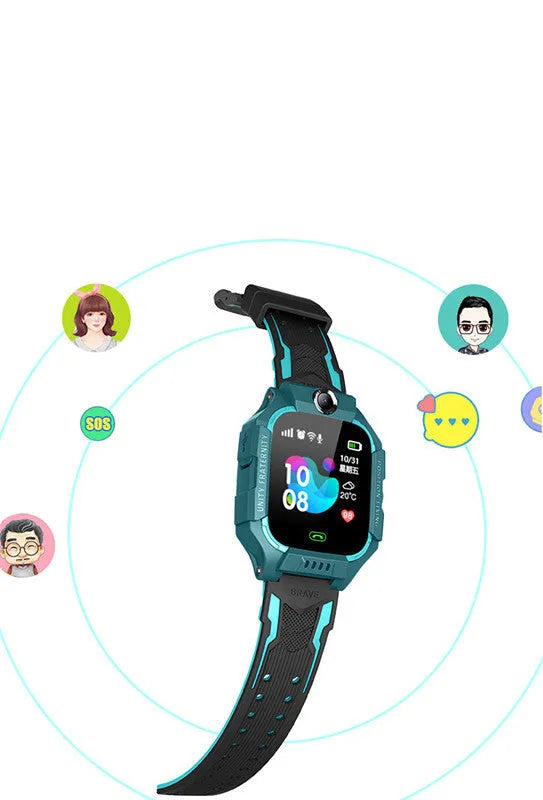 Green Z6 Q19 children's smartwatch with GPS and calling features on a 1.44-inch touch screen.
