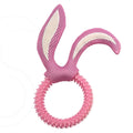 Bunny ears TPR squeaky dog bite toy in pink for small to medium dogs weighing 55g