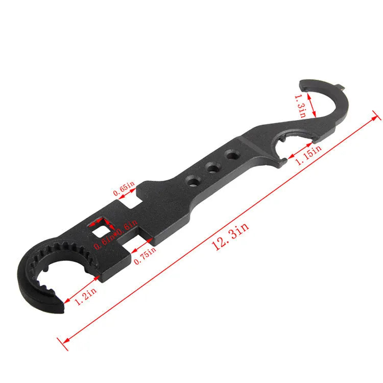 Black 40Cr steel multi-function combination wrench for AR15 M4 rifle maintenance with sprayed finish