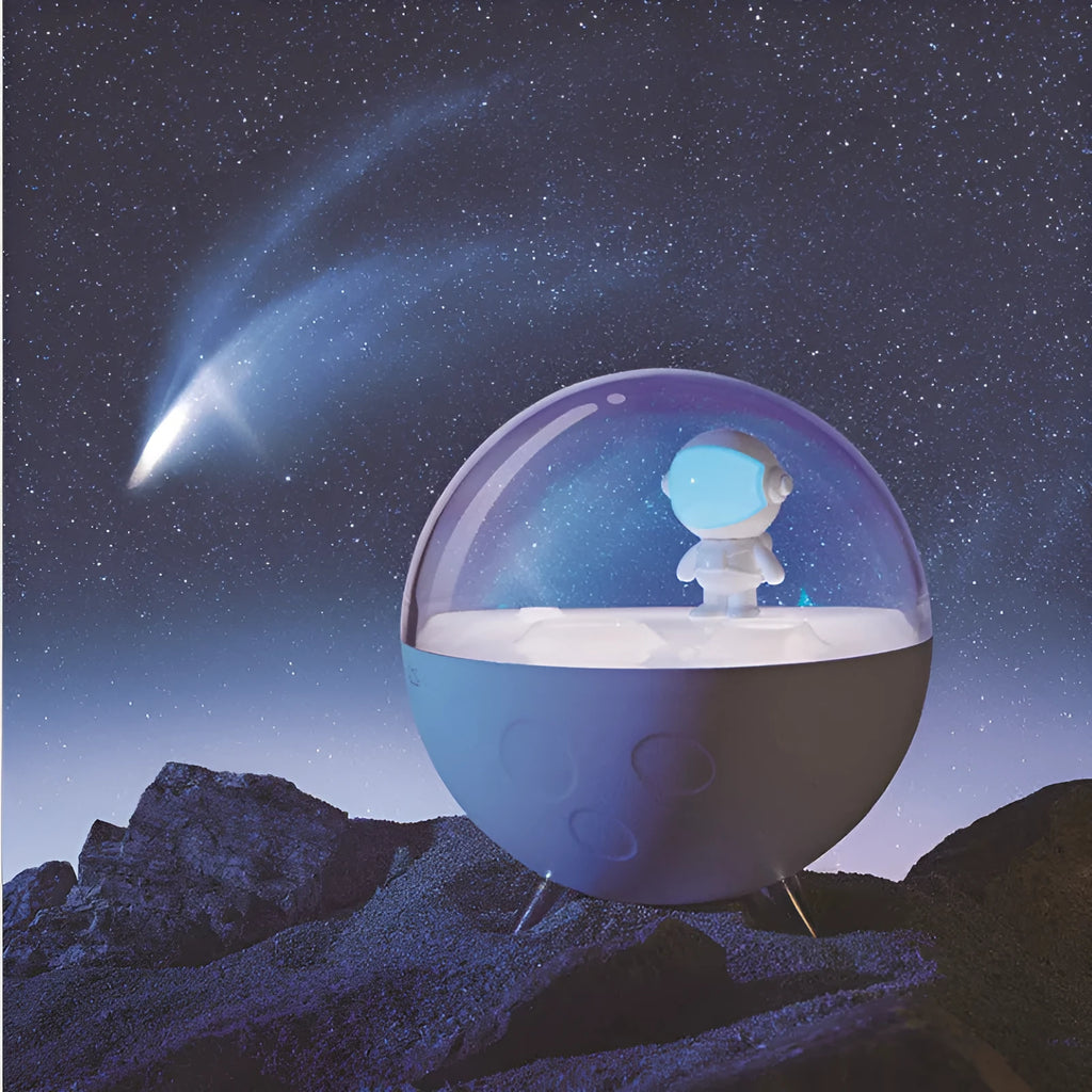 Cartoon guardian USB night light with LED illumination in white or blue colour options
