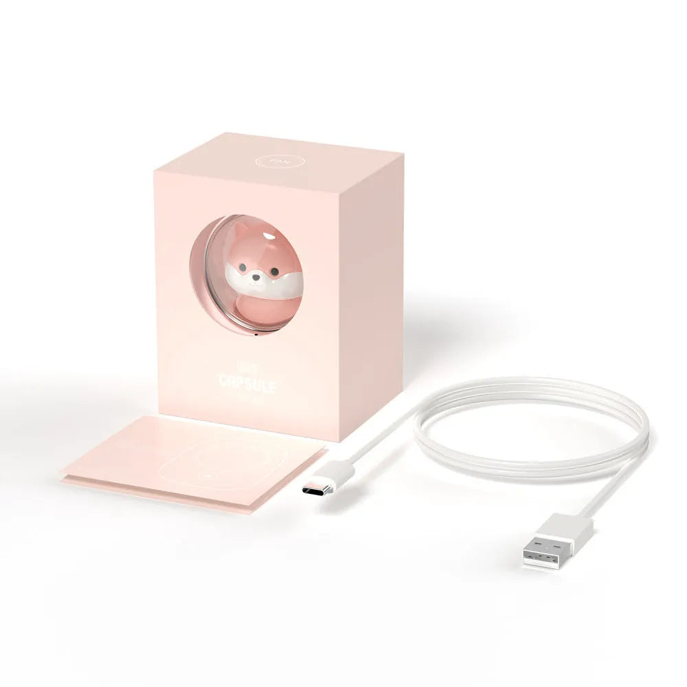 White hanging neck USB fan with 1200mAh battery and three speed settings