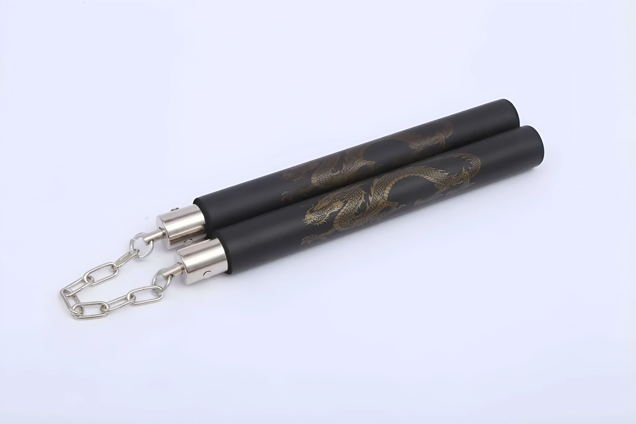 Red blue yellow and black sponge nunchakus with 28cm sticks and 16cm iron chain for Taekwondo