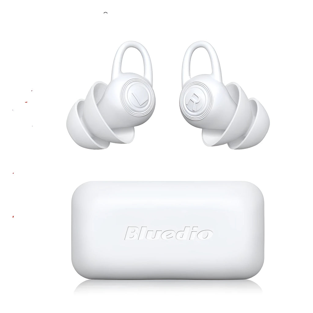 White soft silicone ear plugs for noise reduction in sealed packaging