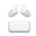 White soft silicone ear plugs for noise reduction in sealed packaging