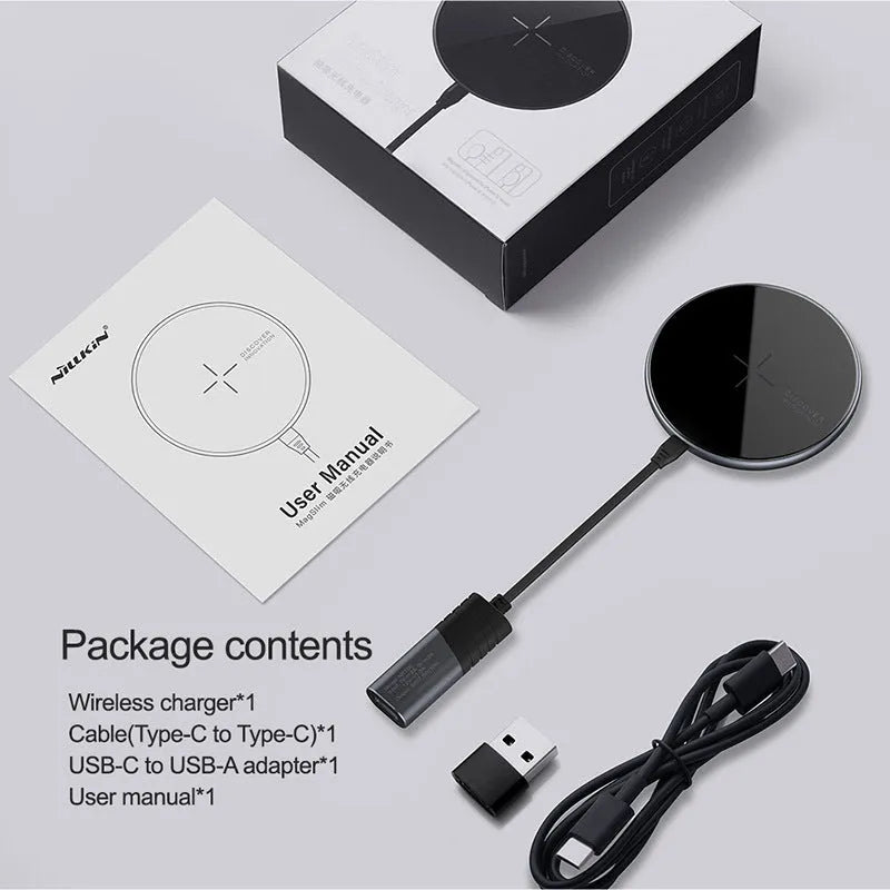 Black MagSlim magnetic wireless phone charger with aluminium alloy construction